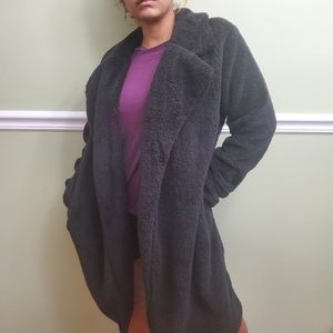 Black teddy bear coat small